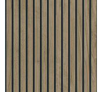 Panacea Wood Slats Wallpaper Walnut - Brown/Black - Belgravia 1157