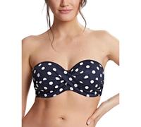 Panache Anya Riva Spot Twist Bandeau Bikini top - Navy/Vanilla - 30G