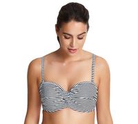 Panache Anya Stripe Bandeau Bikini Top - Black/White - 32F
