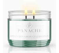 Panache Apple Cinnamon Celebration Scented Candle - Christmas Edition - Double Wick - Festive Fruity Spice Scent