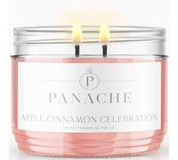 Panache Apple Cinnamon Celebration Scented Candle - Double Wick - Festive Fruity Spice Scent