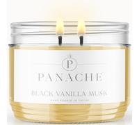 Panache Black Vanilla Musk Scented Candle - Double Wick - Rich Scent