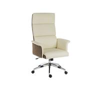 Panache High Back Executive Leather Look Office Chair Cream, Fully Installed