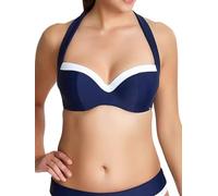 Panache Swim Women's Anya Cruise Bra Sized Molded Padded Multiway Bikini Top, Navy/White, 34FF