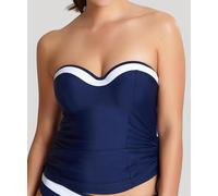 Panache Swim Women's Anya Cruise Bra Sized Molded Bandeau Tankini Top, Navy/White, (32) F