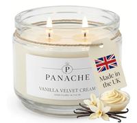 Panache Vanilla Velvet Cream Scented Candle - Double Wick Soy Wax Candle, 48 Hour Burn Time, Hand Poured in UK, Clean Burning Cotton Wicks, Luxury Glass Jar Candle for Home Fragrance & Gifts (320g)