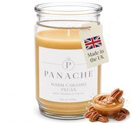 Panache Warm Caramel Pecan Scented Candle - 500g Soy Wax Jar, 60-Hour Burn - Sweet Nutty Scent - Great Gift for Women, Relaxation & Decor