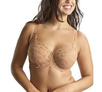 Panache Women’s Allure Full Cup Bra - Sheer Lace with Side Sling & Power Mesh Support, Honey, 38E