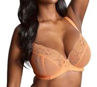 Panache Women's Ana Underwire Stretch Lace Plunge Bra | Low-Cut, Side Sling Lift, Support for Fuller Busts, Peach Melba, 32DD