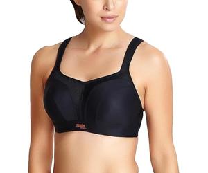 panache Women's Full Cup Plain Sports Bra, Black, Size: 34FF