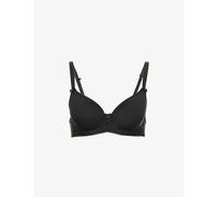 Panache Womens Panache Cari Spacer Picot Stretch-Woven T-Shirt Bra Black 38FF