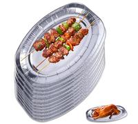 PanAcratis 10 Pcs 35.2cm x 24.7cm x 1cm Aluminium Solid Rectangular Serving Trays for Parties, Oven & Freezer Safe, Dishwasher Not Safe, Ideal for Food Serving, Buffet, Arts & Crafts