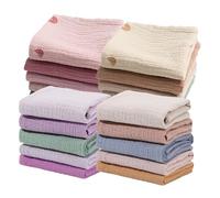 PanAcratis 5 PCS Soft Muslin Cloths for Baby,Multiple Colors Baby Essentials forNewborn,Comfortable and Breathable Baby Muslin Cloths Suitable for Wiping FacBathing and Wiping Sweat