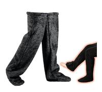 PanAcratis Over Knee High Black Long Fluffy Socks,Winter Warm Thigh High Socks Fuzzy Thermal Home Sleeping Slipper Stockings Furry Long Leg Warmers