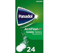 Panadol ActiFast Pain Relief Tablets, Soluble Paracetamol Tablets, Backache and Sore Throat, Pack of 24