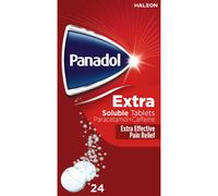 Panadol Extra Soluble Paracetamol Tablets 500mg, Painkiller and Headache Relief with Caffeine, Pack of 24