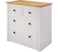 Panama 2+2 Drawer Chest in White and Natural Wax Finish