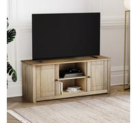 Panama 2 Door 1 Shelf TV Unit Solid Pine Oak