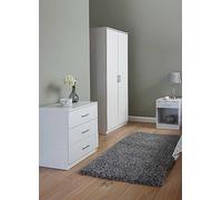 Panama 2 Dr Wardrobe, 3 Dw Chest & 1 Dw Bedside 3 Pce Bedroom Set White