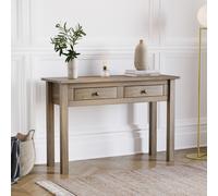 Panama 2 Drawer Console Table Solid Pine Oak