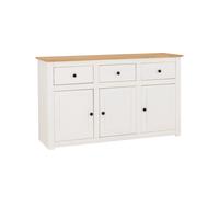 PANAMA 3 DOOR 3 DRAWER SIDEBOARD - WHITE/NATURAL WAX - SECONIQUE | TJ Hughes White