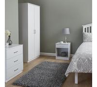 Panama 3 Piece Bedroom Furniture Set White Extending Table