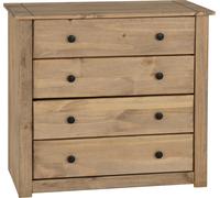 PANAMA 4 DRAWER CHEST - NATURAL WAX - SECONIQUE | TJ Hughes