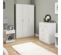 Panama 4 Piece Bedroom Furniture Set White Extending Table