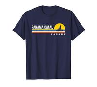 Panama Canal Sailing Vintage Retro Souvenirs T-Shirt, Men, Navy Blue, 3X-Large