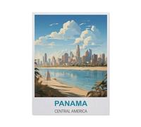 Panama, Central America Vintage Travel Poster，Puzzle 1000 Pieces Paper Puzzle Adult Children;s Educational Toy Family Decompression Game-BH40-50x70cm