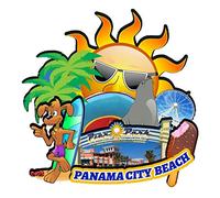 Panama City Beach Florida Fridge Magnet Wooden Magnet Art Souvenirs Creative Collection Handmade Travel Home Office Gifts Landscape Refrigerator Decor USA-522
