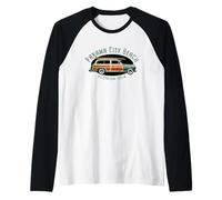 Panama City Beach Florida Vintage Surfing Design Raglan Baseball Tee