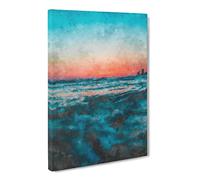 Panama City Beach In Florida Canvas Print | Gallery Wrapped 30mm Frame Wall Art | 24x16 inches | Ready to Hang | Coastal Seascape Picture | Living Room Bedroom Lounge Office