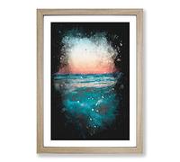 Panama City Beach in Florida Paint Splash Framed Print | A2 Oak Framed Wall Art | Ready to Hang | Modern Cityscape Picture | Living Room Bedroom Lounge Office