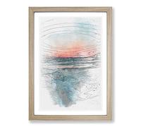 Panama City Beach in Florida Sketch Framed Print | A2 Oak Framed Wall Art | Ready to Hang | Modern Cityscape Picture | Living Room Bedroom Lounge Office