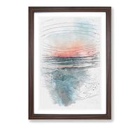 Panama City Beach in Florida Sketch Framed Print | A2 Walnut Framed Wall Art | Ready to Hang | Modern Cityscape Picture | Living Room Bedroom Lounge Office