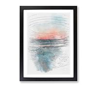 Panama City Beach In Florida Sketch Modern Framed Wall Art Print, Ready to Hang Picture for Living Room Bedroom Home Office Décor, Black A3 (34 x 46 cm)