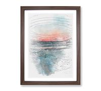 Panama City Beach In Florida Sketch Modern Framed Wall Art Print, Ready to Hang Picture for Living Room Bedroom Home Office Décor, Walnut A2 (64 x 46 cm)
