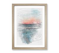 Panama City Beach In Florida Sketch Modern Framed Wall Art Print, Ready to Hang Picture for Living Room Bedroom Home Office Décor, Oak A3 (34 x 46 cm)