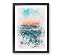 Panama City Beach in Florida Watercolour Framed Print | A2 Black Framed Wall Art | Ready to Hang | Modern Cityscape Picture | Living Room Bedroom Lounge Office