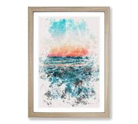 Panama City Beach in Florida Watercolour Framed Print | A2 Oak Framed Wall Art | Ready to Hang | Modern Cityscape Picture | Living Room Bedroom Lounge Office