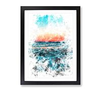 Panama City Beach In Florida Watercolour Modern Framed Wall Art Print, Ready to Hang Picture for Living Room Bedroom Home Office Décor, Black A3 (34 x 46 cm)