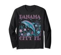 PANAMA CITY FL DOLPHIN COLORFUL BEACH SOUVENIR Long Sleeve T-Shirt