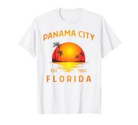 Panama City Florida Beach Vintage Sunset Tropical Summer T-Shirt