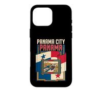 Panama City Panama Flag Panama Canal Cargo Ship Retro Art Case for iPhone 16 Pro Max