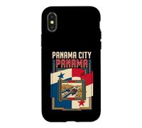 Panama City Panama Flag Panama Canal Cargo Ship Retro Art Case for iPhone X/XS