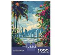 Panama Cityscape Jigsaw Puzzle 1000 Pieces, European City Streetscape, Thick Cardboard Pieces for Home Décor Fans, Mindful Activity, Paper Board, 38x26cm/1000pcs