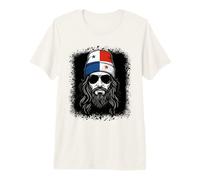 Panama Flag Beanie Man Sunglasses Beard Grunge Premium T-Shirt