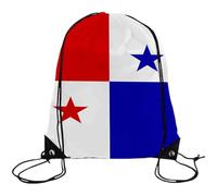 Panama Flag Drawstring Backpack, Lightweight 210T Sport Polyester Drawstring Bag with Adjustable Strings, Gym String Bag for Men and Women, Daily Leisure, Fitness, Global Football Events