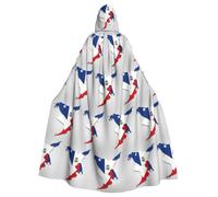 Panama Flag Map 02 Print Adults Hooded Cloak, Halloween Robe Hooded Cape Witch Wizard Cosplay Costumes For Men Women